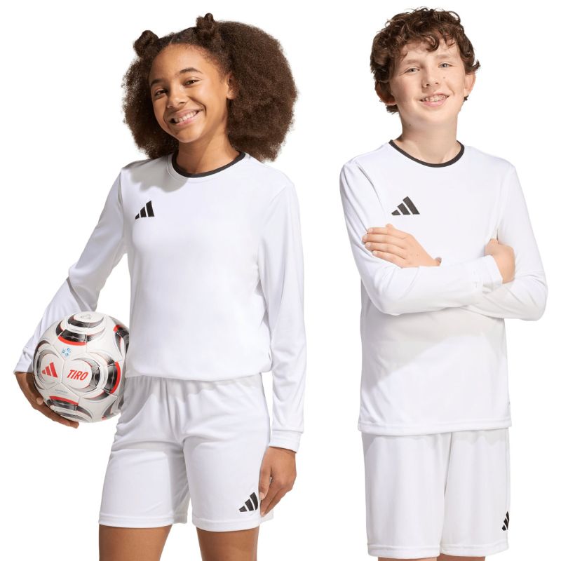 Adidas Entrada 26 Long Sleeve Jersey Kids’ Shirt, White, fehér gyerek póló KF5874