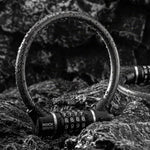 Rockbros 87639-4 bicycle lock with code and steel cable - black