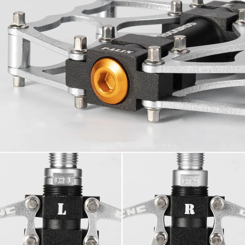 Rockbros 2010-12L Aluminum Platform Bicycle Pedals - Silver