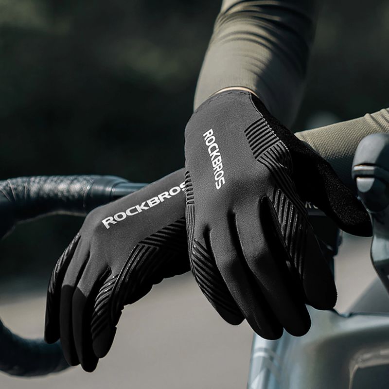 Rockbros cycling gloves spring/summer/autumn, full, size: XXL - black czarny \ xxl kesztyű