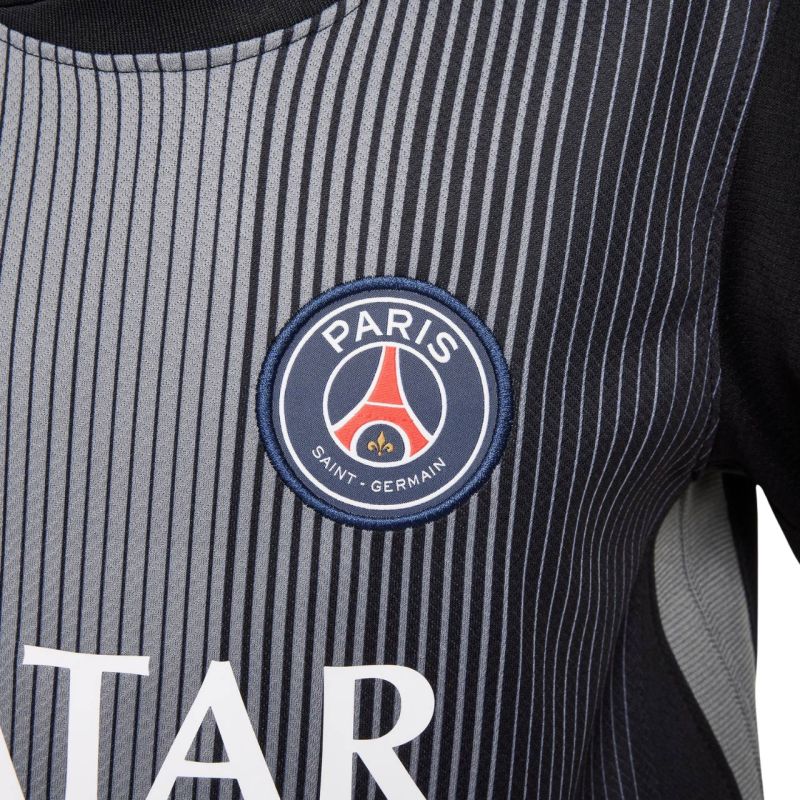 Nike PSG Goalkeeper Stadium 2025/26 Kids' Jersey Black fekete gyerek póló HJ5267010