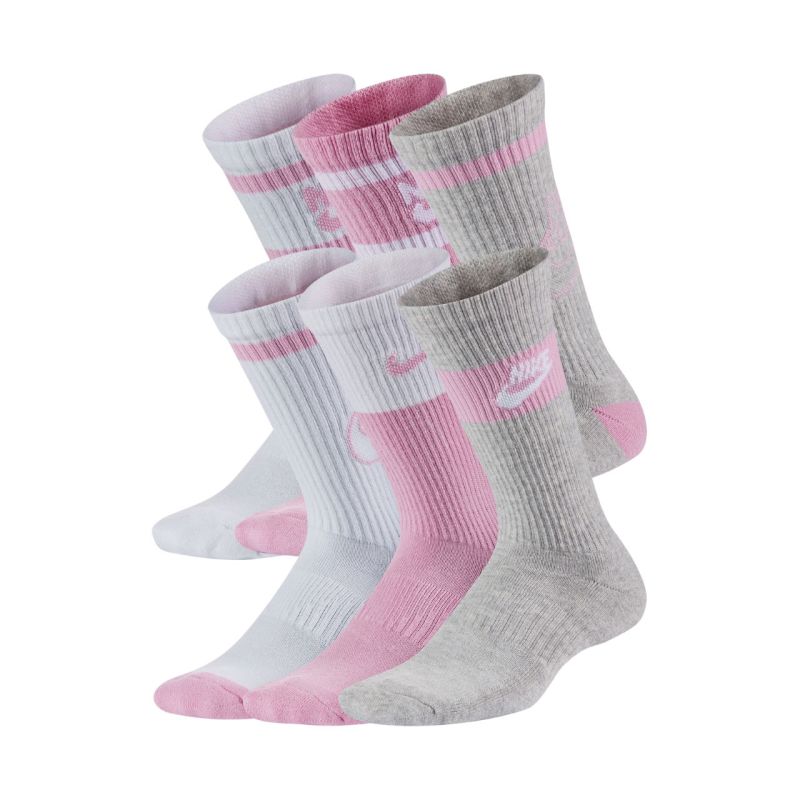 Nike Everyday Cush Crew Youth Socks White, Pink, szürke zokni