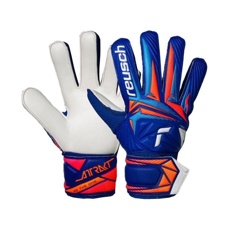 Reusch Attrakt Solid Junior goalkeeper gloves blue 5672515 kék kapuskesztyű