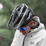 Rockbros LK-99 Mountain Bike Helmet with Adjustable Visor and Magnetic Closure 58-62 cm - Titanium tytanowy lights