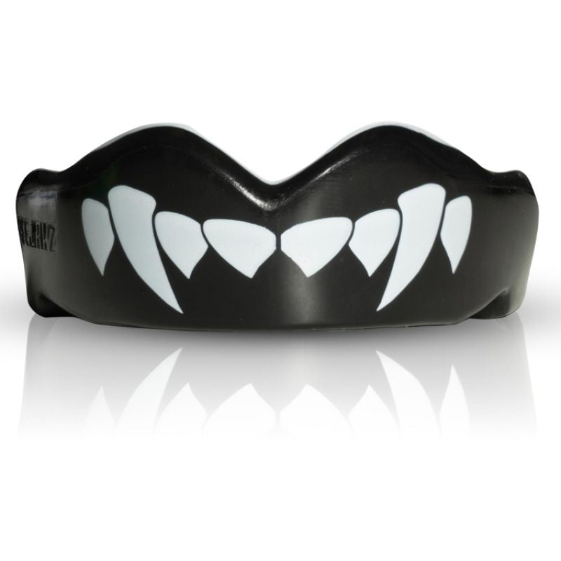TOP TEN OZ-TT "Extro Fangz" Mouthguards Black senior protectors and knee pads