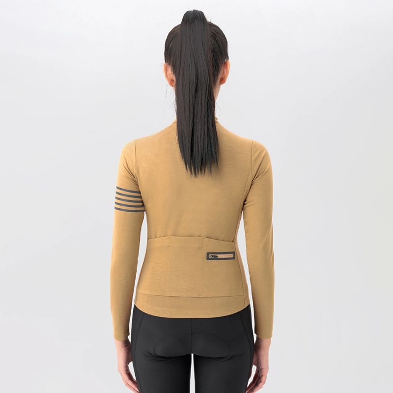 Rockbros TVI Women's Long Sleeve Cycling Jersey Fall/Winter M - Yellow m \ żółty kötött sapka 15310002003-211748