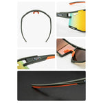 Rockbros SP258 ROAD TO SKY Cycling Glasses Polarized Orange Lenses - Green zielony training equipment