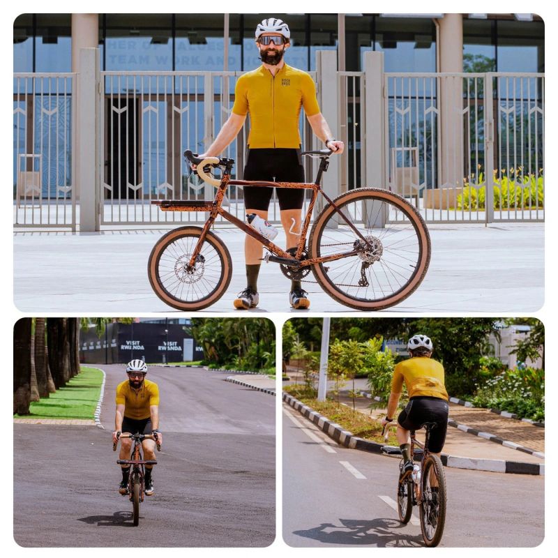 Rockbros 15120014025 ROAD TO SKY men's cycling jersey short sleeve L - yellow l \ żółty póló