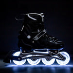 Nils Extreme NH10905 4in1 inline skates with replaceable hockey blade, black LED, size M (35-38) fekete sípcsontvédő
