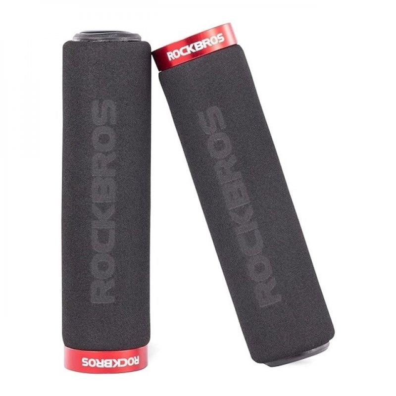 Rockbros Foam Bicycle Grips for Handlebars – Black and Red piros zokni Rockbros-BT1001BKRD