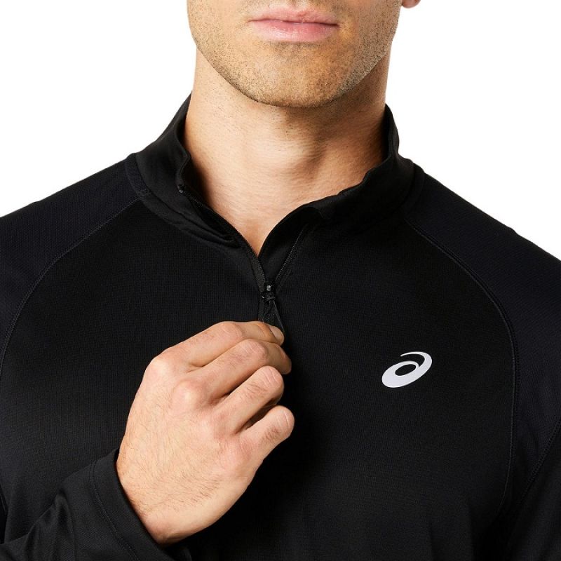 Asics Road Lite-Show 1/2 Zip Top fekete pulóver 2011D094001