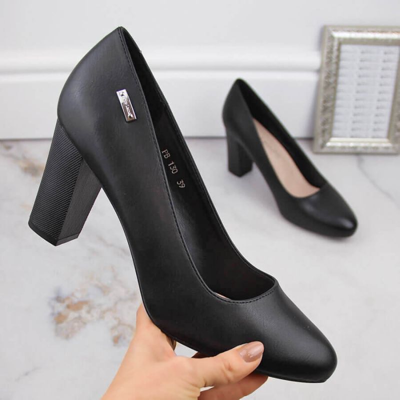 Inny Sergio Leone W SK193A black block heel pumps Utcai cipő
