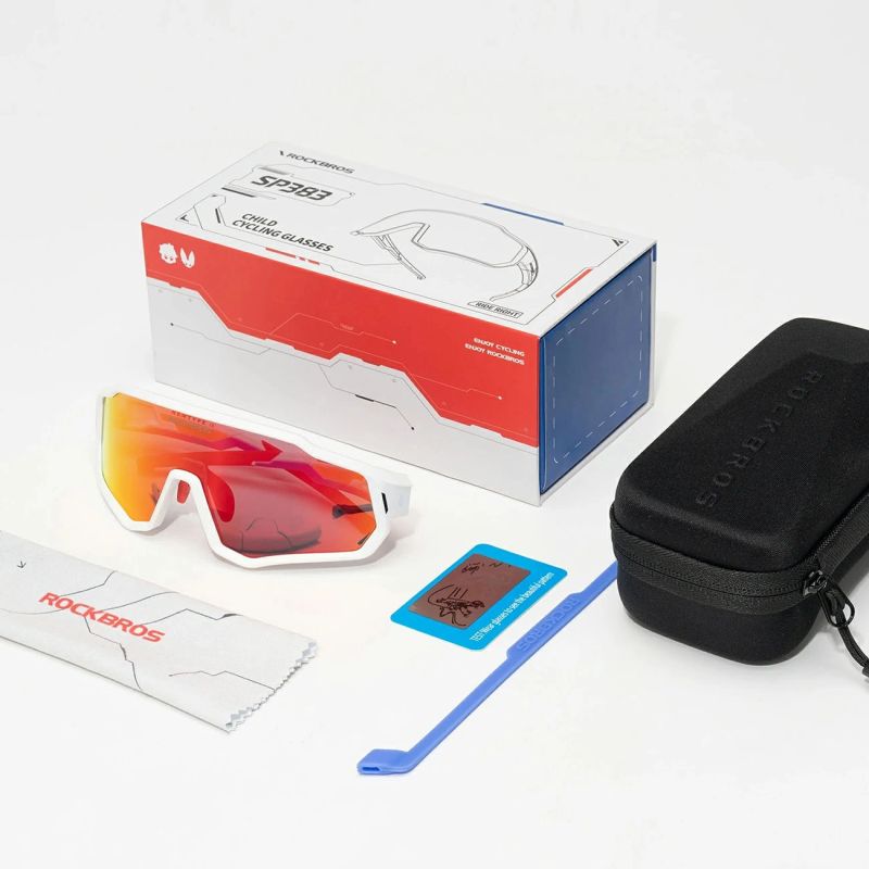 Rockbros SP383 Shining Warrior Cycling Glasses - Matte White Frame, Polarized Red Lenses biały úszás kiegészítő 5907769384219-211763