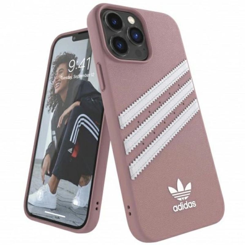 Adidas OR Molded Case PU for iPhone 13 Pro Max - Pink różowy || biały pulóver