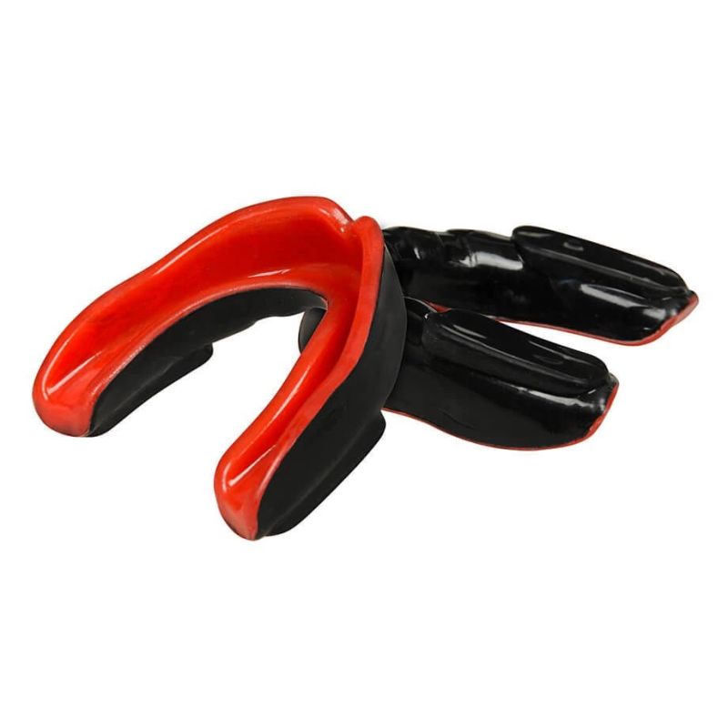 DBX Bushido Gel Mouthguard + Box - Black and Red | GelTech dla dzieci protectors and knee pads