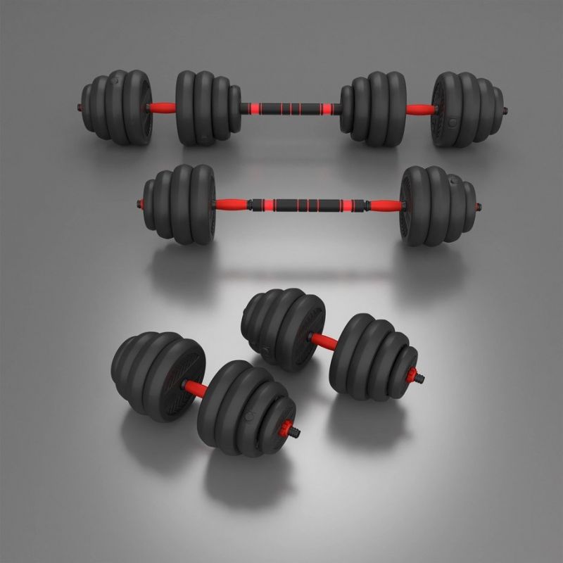 HMS 6-in-1 weight set (barbell, dumbbells and kettlebell) 40kg edzőfelszerelés 17-57-070