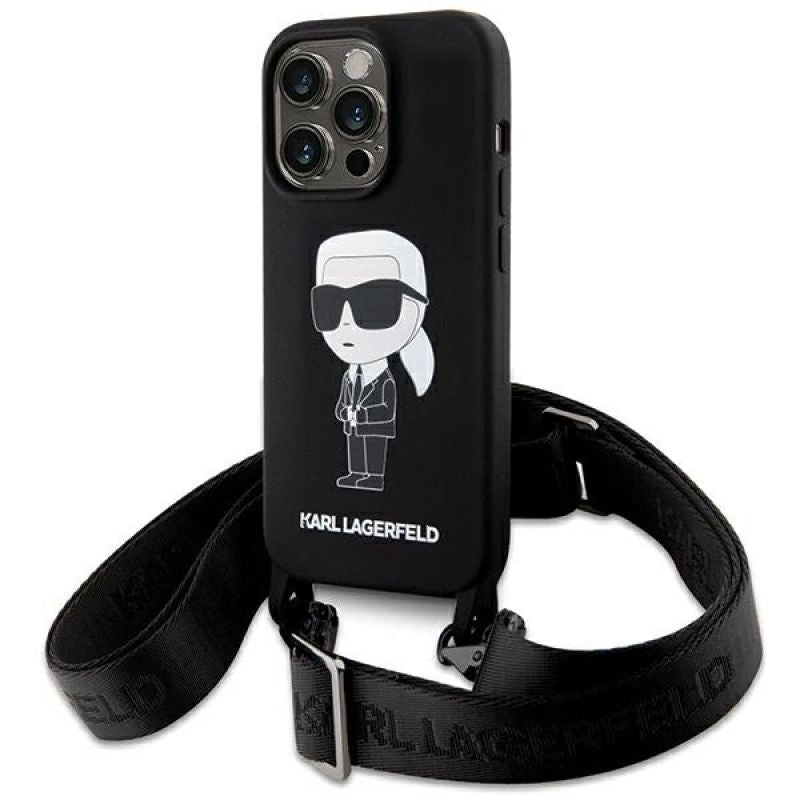 Karl Lagerfeld KLHCP15XSCBSKNK iPhone 15 Pro Max 6.7" hardcase /black Crossbody Silicone Ikonik fekete cases
