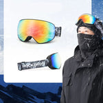 Rockbros SP284 Ski Goggles - Black Sandblasted Frame, Gray PC Lens with Red Mirror, Kids czarny úszás kiegészítő 5907769384219-211761
