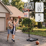 Meteor Denver Freestanding Basketball Hoop 108-210 cm uniw edzőfelszerelés 17903