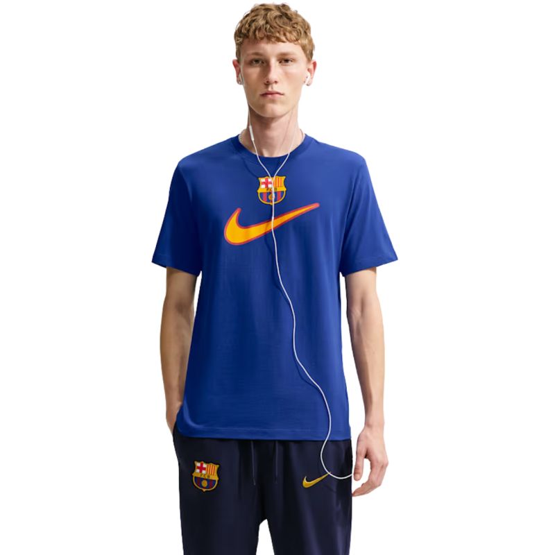 Nike FC Barcelona Swoosh Men's T-Shirt kék ruházat IQ5042455