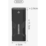 Rockbros 24310002001 Bicycle Light, 850 lm, with Power Bank Function + USB-C to USB-A Cable – fekete utcai cipő Rockbros-24310002001