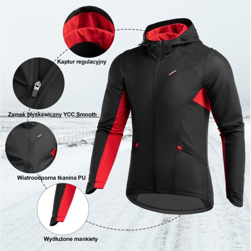 Rockbros Unisex Sports Winter 3XL fekete dzseki