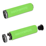 Rockbros sponge bicycle handlebar grips - green and black
