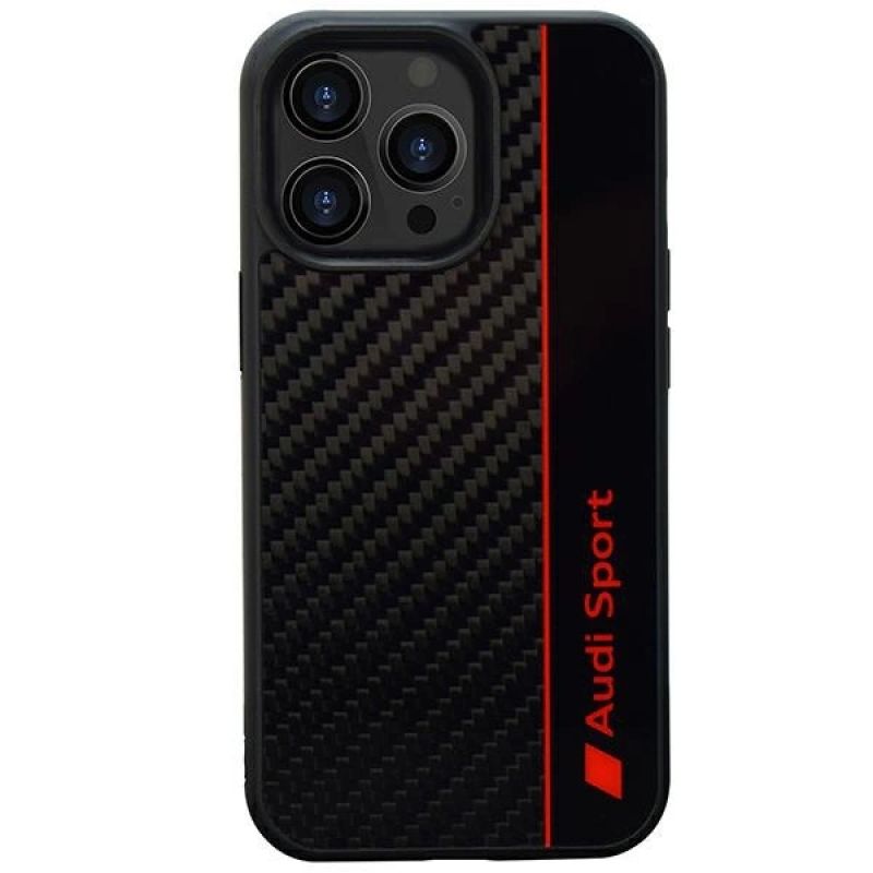 Audi Carbon Fiber Stripe iPhone 13 Pro / 13 6.1" /black hardcase AUS-TPUPCIP13P-R8/D1-BK fekete utcai cipő