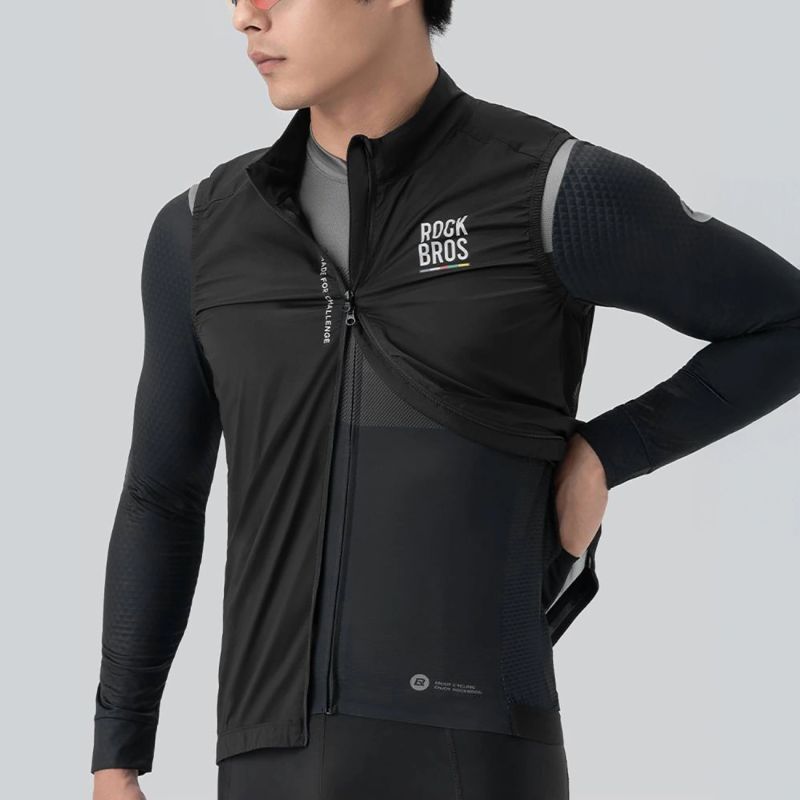 Rockbros ROAD TO SKY men's lightweight breathable cycling vest S - black s \ czarny vests