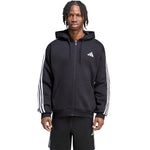 Adidas Men's Essentials 3-Stripes Fleece Full-Zip Hoodie fekete ruházat KY6559