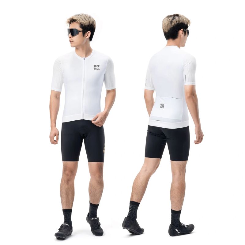 Rockbros 15200025 Short Sleeve Cycling Jersey Size S - White biały \ s póló