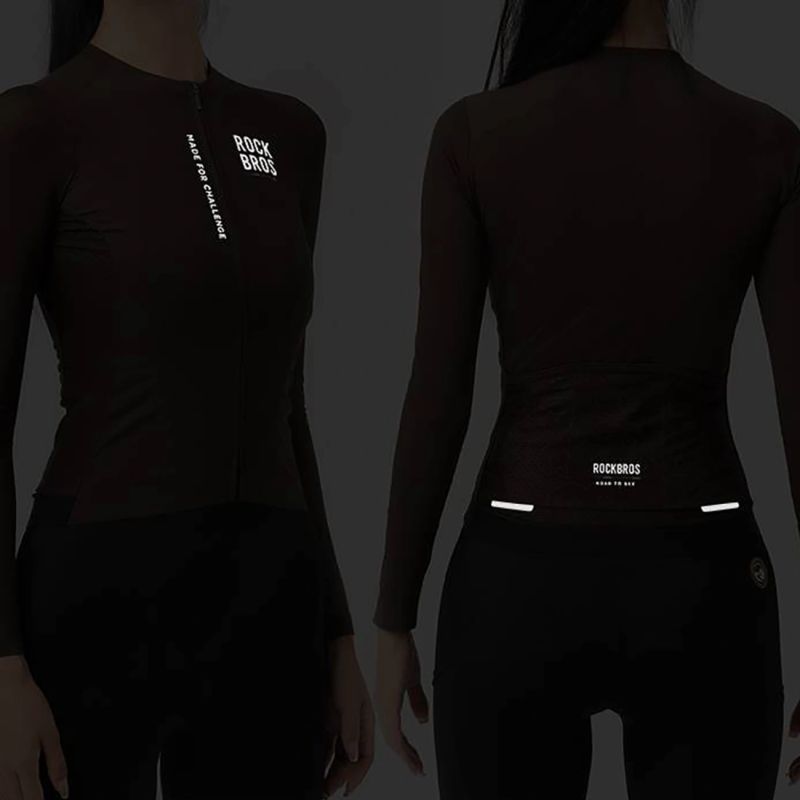 Rockbros 15110012004 ROAD TO SKY Women's Cycling Jersey, Long Sleeve, M - White m \ biały póló 15110012003-211581