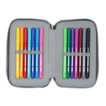 Real Madrid double filled pencil case with accessories 28 pcs wielokolorowy tolltartó