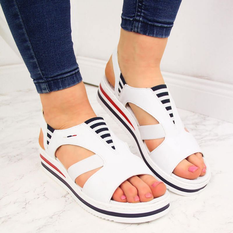 Rieker W V02Y5 wedge white fehér sandals
