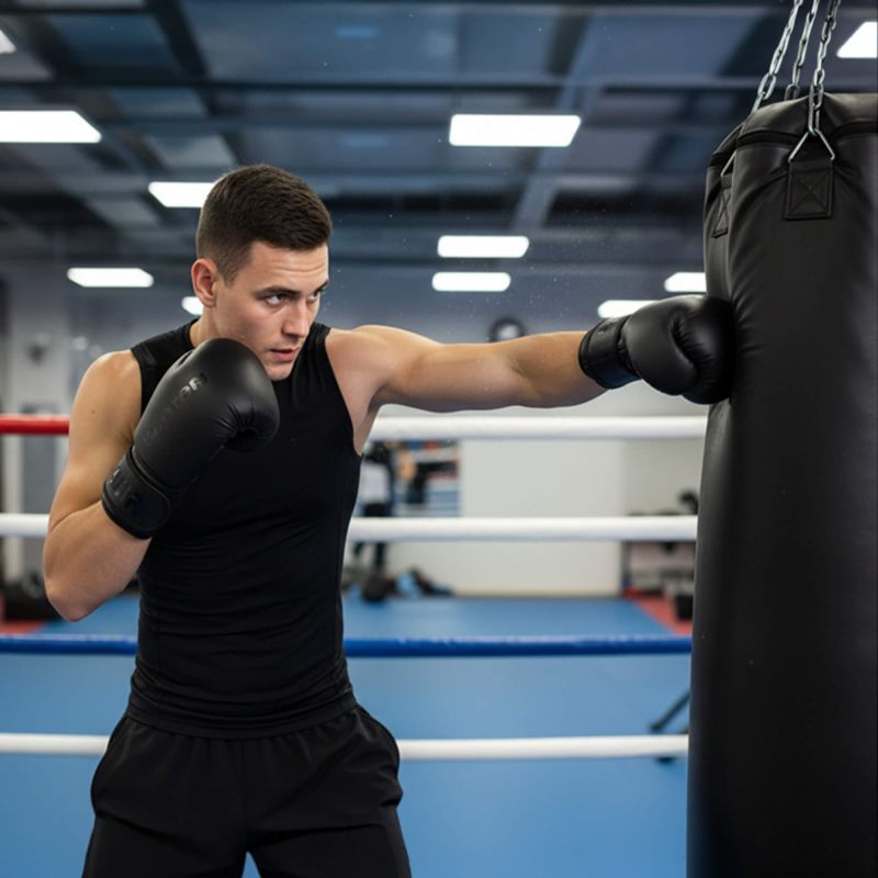 Meteor 12 oz Training Boxing Gloves, Velcro, PU uniw kesztyű