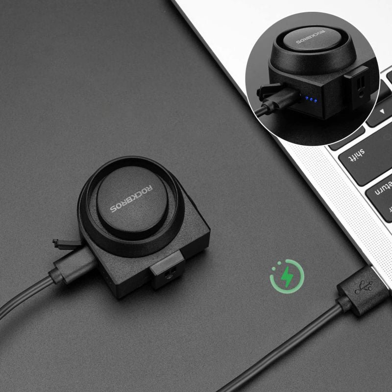 Rockbros A2 Bicycle Bell with 115 dB Alarm and USB-C Remote Control - Black fekete kiegészítő 304004-211792