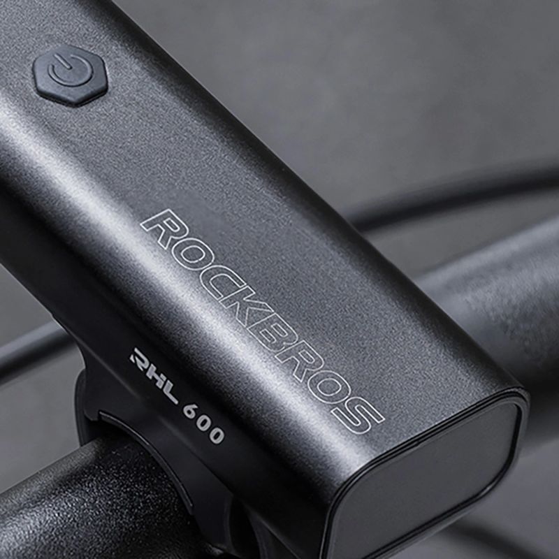 Rockbros front bicycle light 600lm IPX6 - black fekete tourist equipment