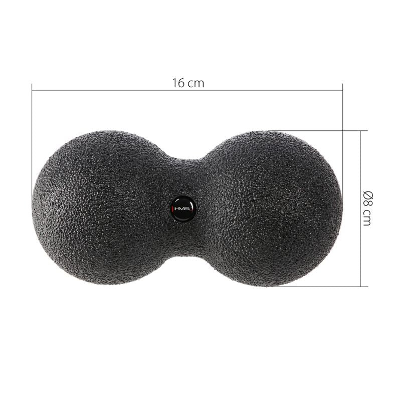 HMS Double Massage Ball / Duo Ball BLM02 8*16CM fekete edzéssegítő 17-42-024