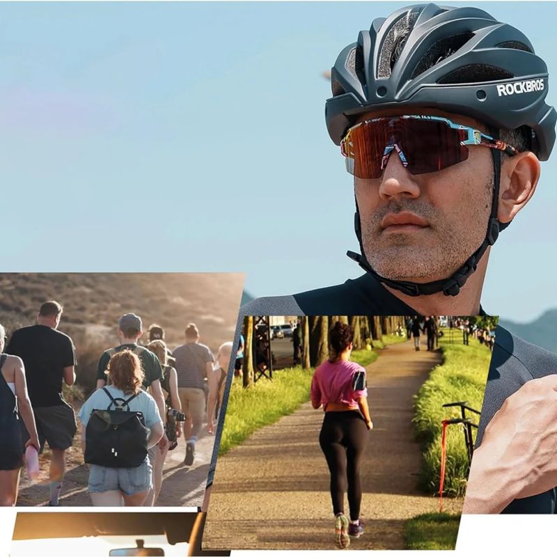 Rockbros Photochromic Cycling Glasses with UV Protection and Corrective Insert - Multicolor multikolor glasses, training equipment