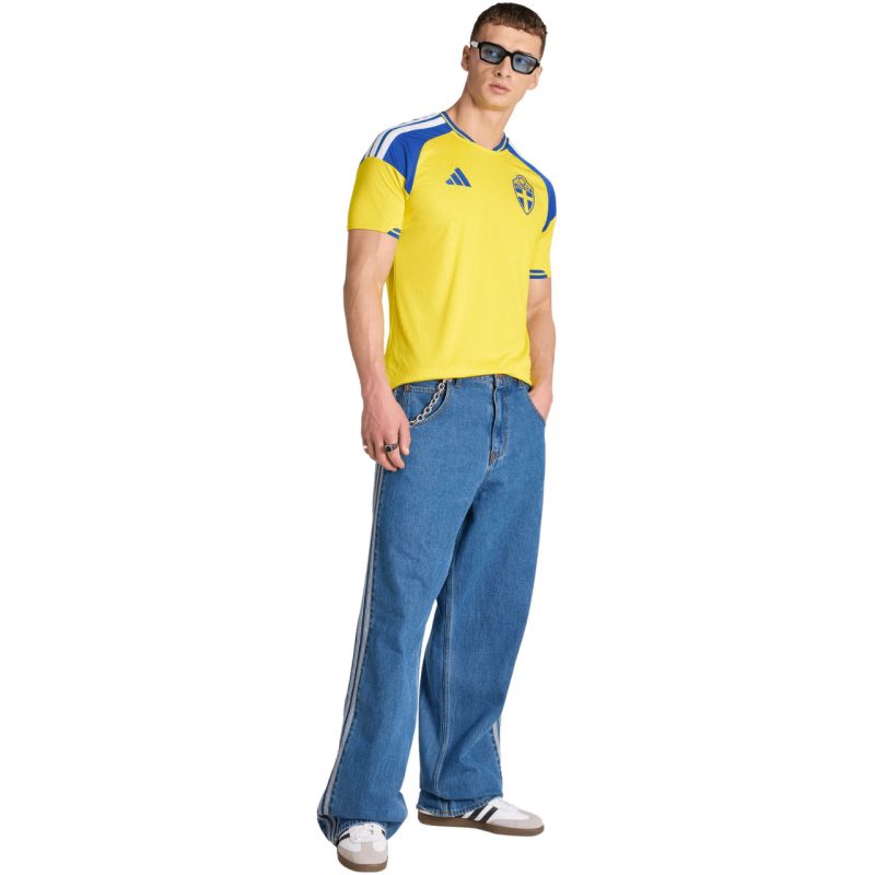 Men's adidas Sweden 26 Home Jersey yellow and JM5814 kék clothing
