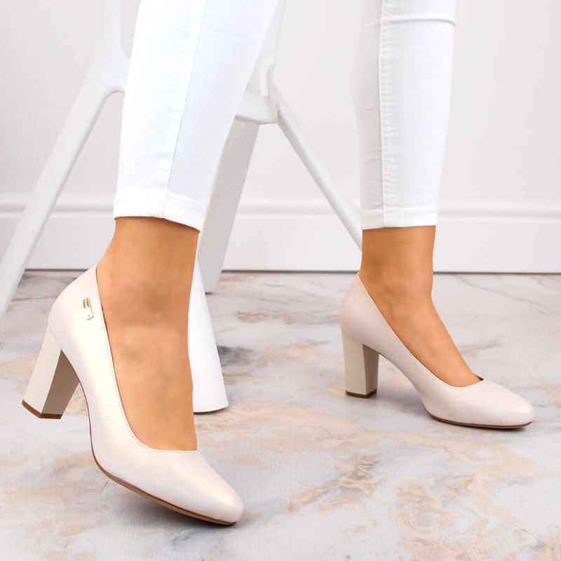 Inny Sergio Leone W beige pearl heel pumps bézs utcai cipő SK193B