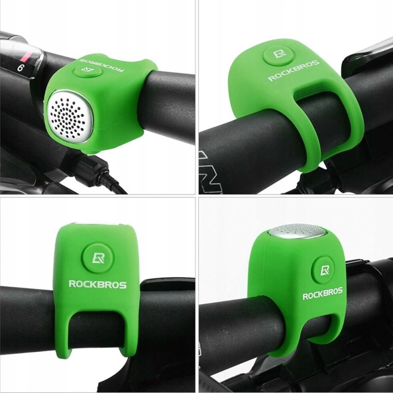 Rockbros electronic bicycle bell - green
