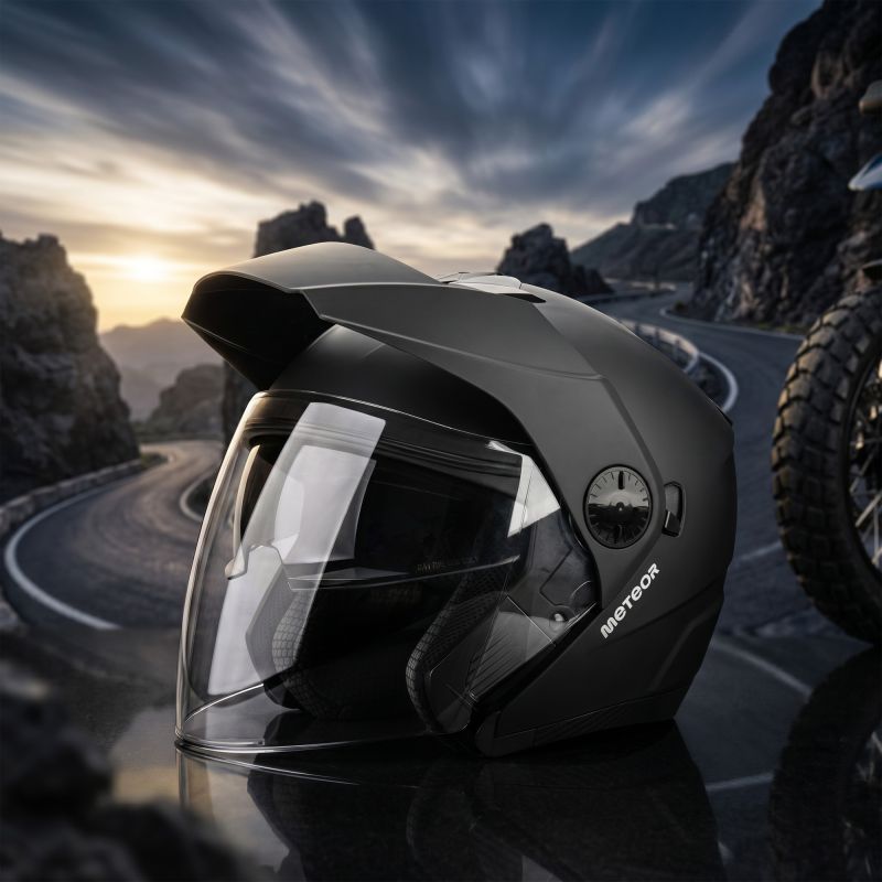 Meteor Hekato L motorcycle helmet 59-60 cm black uniw sisak 17891