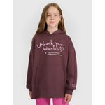 Oversized sweatshirt with hood, unzipped, for girls, 4F 4FJRAW25TSWSF2429-51S kapucnis pulóver