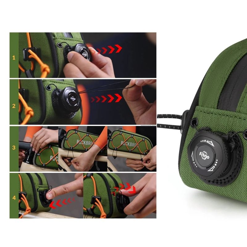 Rockbros TL004 ROAD TO SKY 0.7 l waterproof frame - green zielony táska