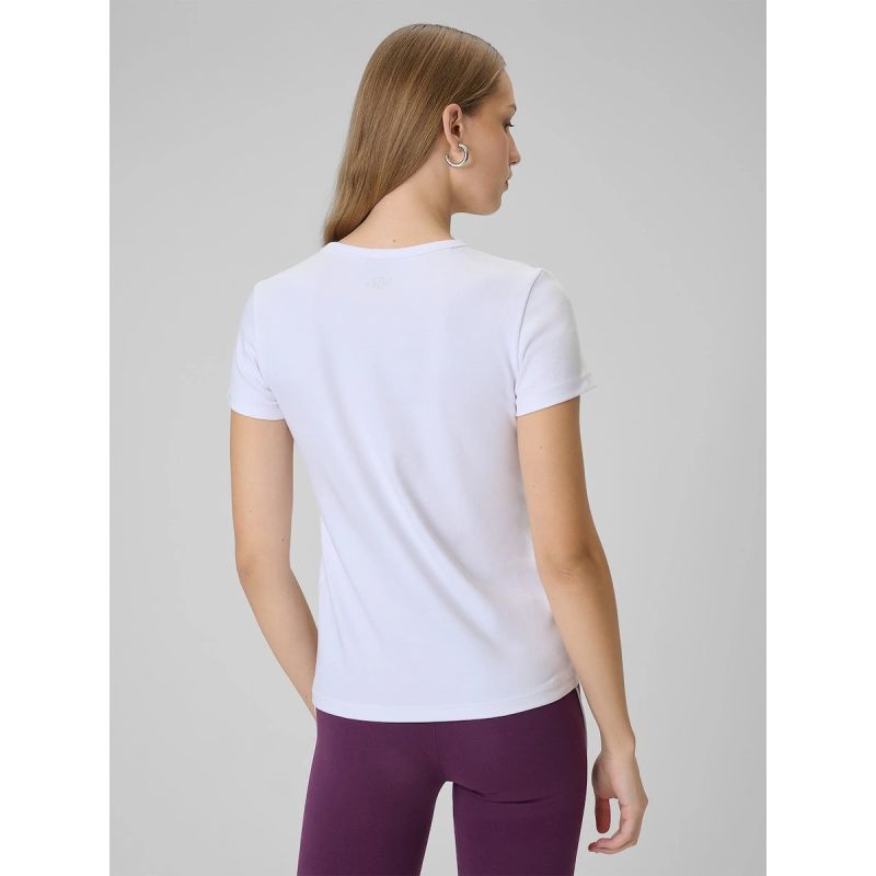4F Women's slim plain T-shirt póló 4FRAW25TTSHF3623-10S