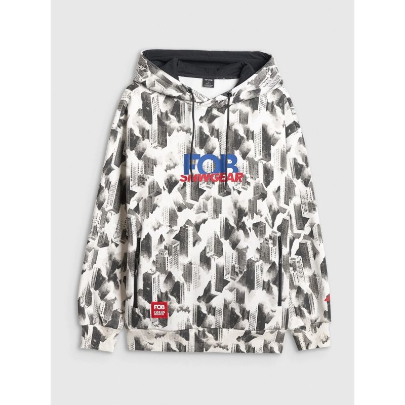 Men's loose hooded sweatshirt 4F 4FRAW25TSWSM2569-91A kapucnis pulóver