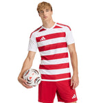 Adidas Men's Hooped 26 Jersey White-Red piros férfi póló KF3388