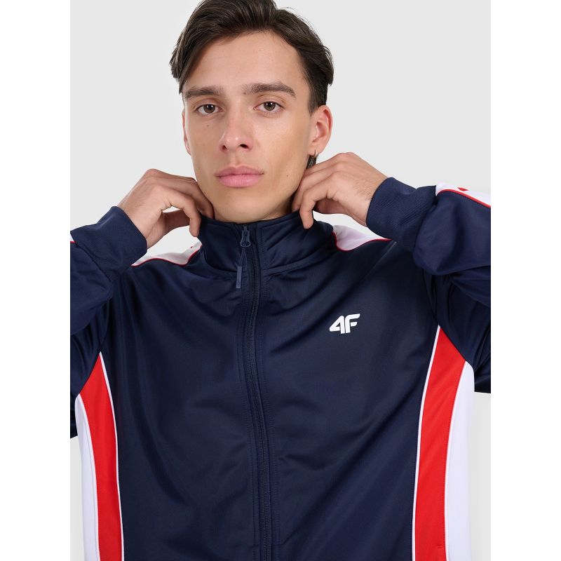 Men's zip-up sweatshirt without hood 4F 4FRAW25TSWSM2459-31S kapucnis pulóver
