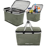 Enero Foldable Thermal Tourist Basket 24l Green Camp zöld tourist equipment, picnic baskets